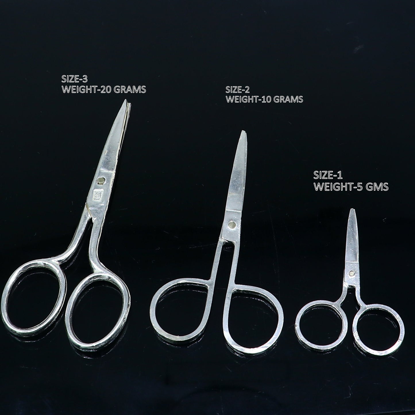 925 sterling silver handmade solid scissor, amazing unique silver tools for gifting to idols or puja articles su992 - TRIBAL ORNAMENTS