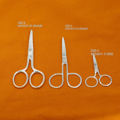 925 sterling silver handmade solid scissor, amazing unique silver tools for gifting to idols or puja articles su992 - TRIBAL ORNAMENTS