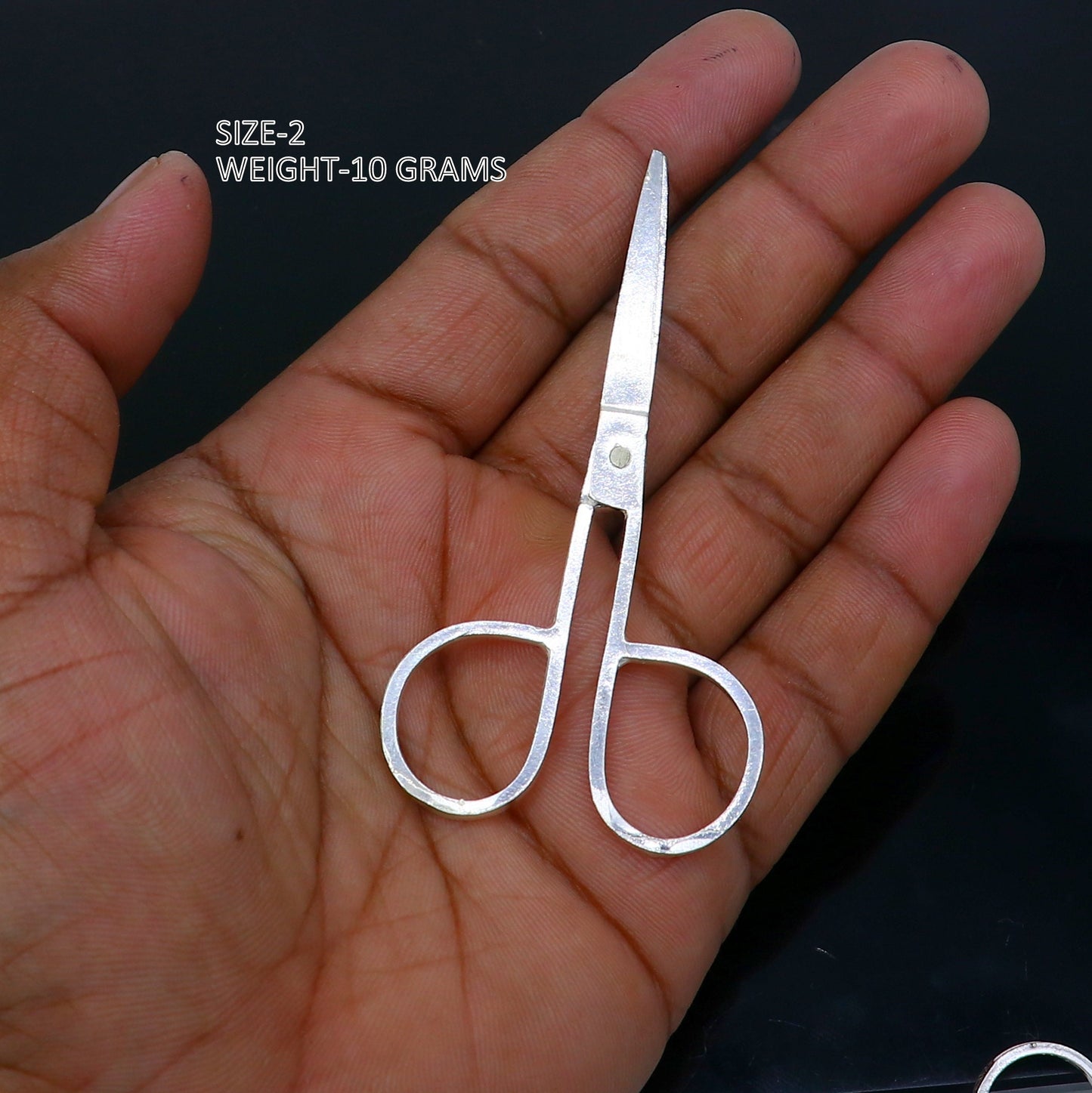 925 sterling silver handmade solid scissor, amazing unique silver tools for gifting to idols or puja articles su992 - TRIBAL ORNAMENTS