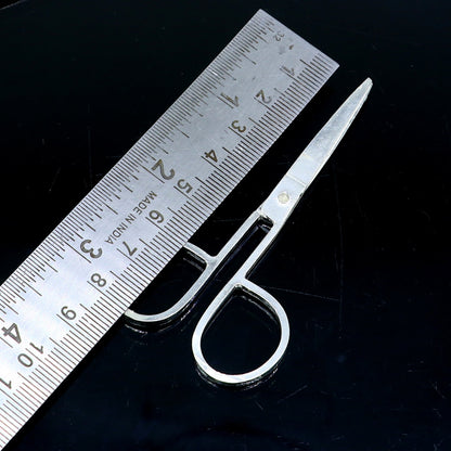 925 sterling silver handmade solid scissor, amazing unique silver tools for gifting to idols or puja articles su992 - TRIBAL ORNAMENTS