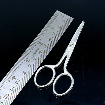 925 sterling silver handmade solid scissor, amazing unique silver tools for gifting to idols or puja articles su992 - TRIBAL ORNAMENTS