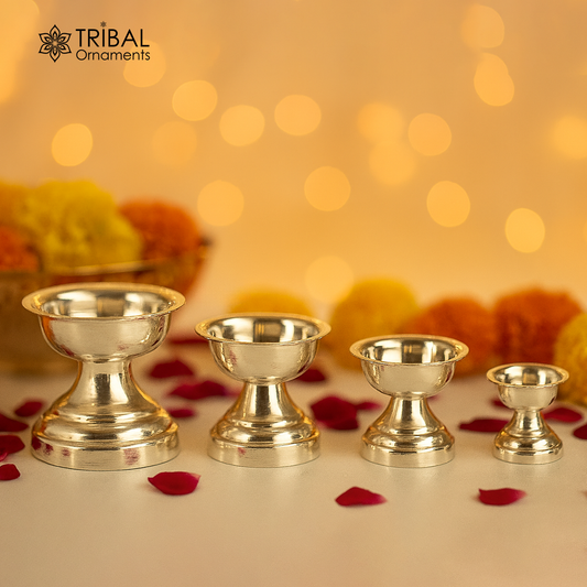 925 sterling silver handmade elegant oil lamp, silver home temple utensils, silver diya, deepak, silver deepam, silver puja article su1191 - TRIBAL ORNAMENTS