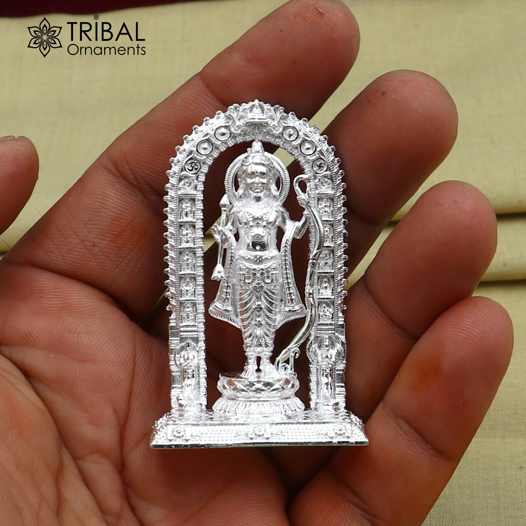 925 Sterling silver Lord Shree Ram ji Statue figurine, puja articles decorative gift art836 - TRIBAL ORNAMENTS