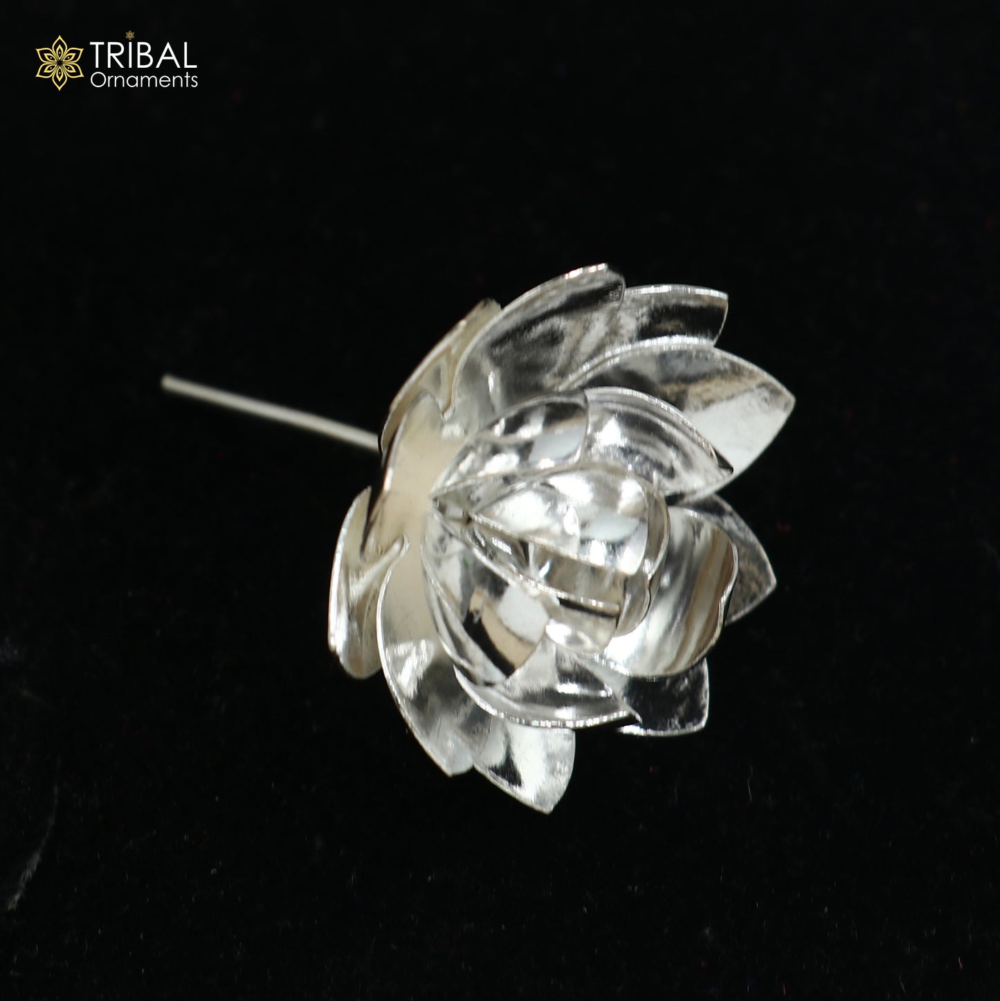 925 sterling silver lotus flower puja god temple worshipping articles su1341 - TRIBAL ORNAMENTS