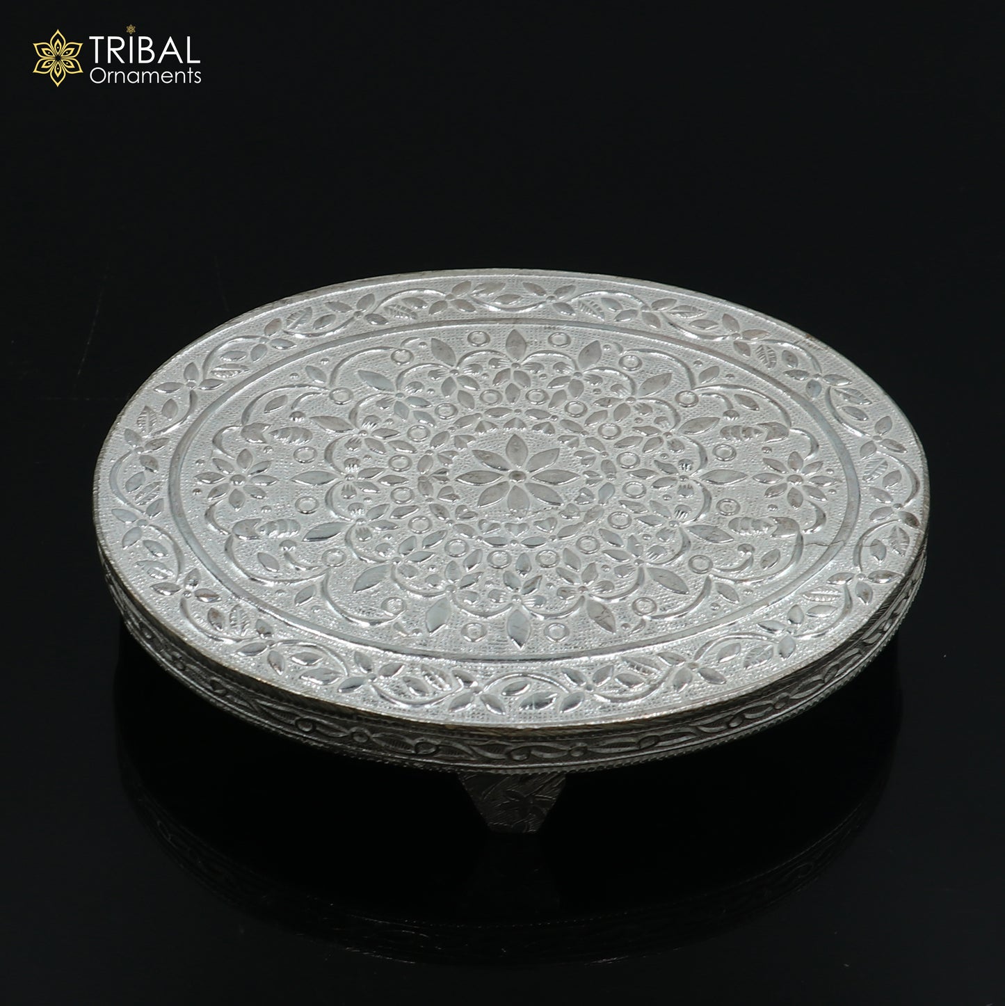 925 Sterling silver Oval shape bazot / chouki pooja utensils su1347 - TRIBAL ORNAMENTS