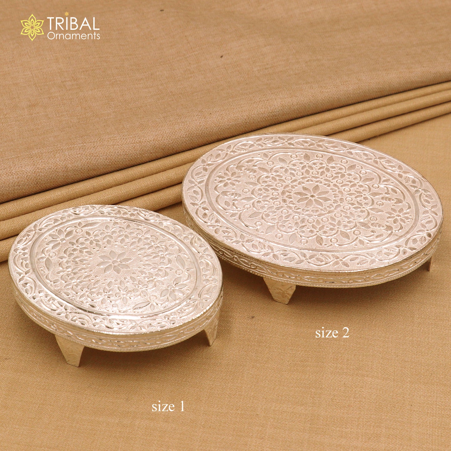 925 Sterling silver Oval shape bazot / chouki pooja utensils su1347 - TRIBAL ORNAMENTS