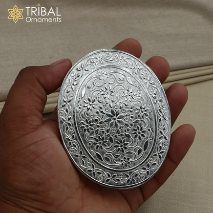 925 Sterling silver Oval shape bazot / chouki pooja utensils su1348 - TRIBAL ORNAMENTS