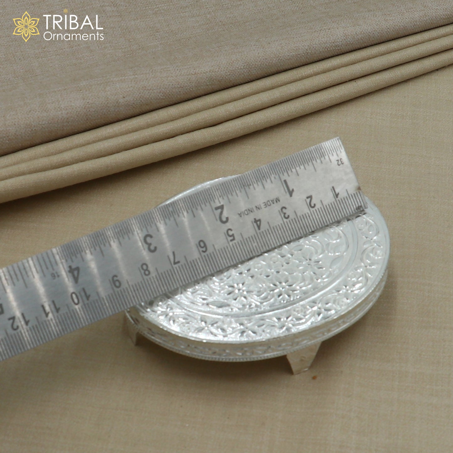 925 Sterling silver Oval shape bazot / chouki pooja utensils su1348 - TRIBAL ORNAMENTS