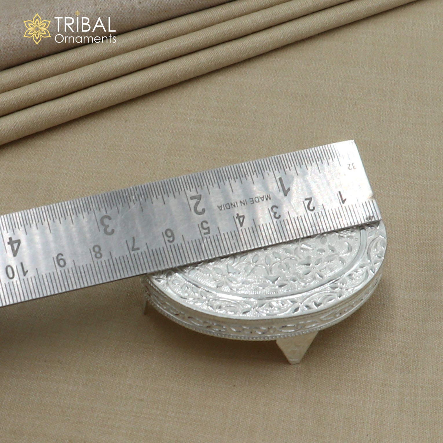 925 Sterling silver Oval shape bazot / chouki pooja utensils su1348 - TRIBAL ORNAMENTS