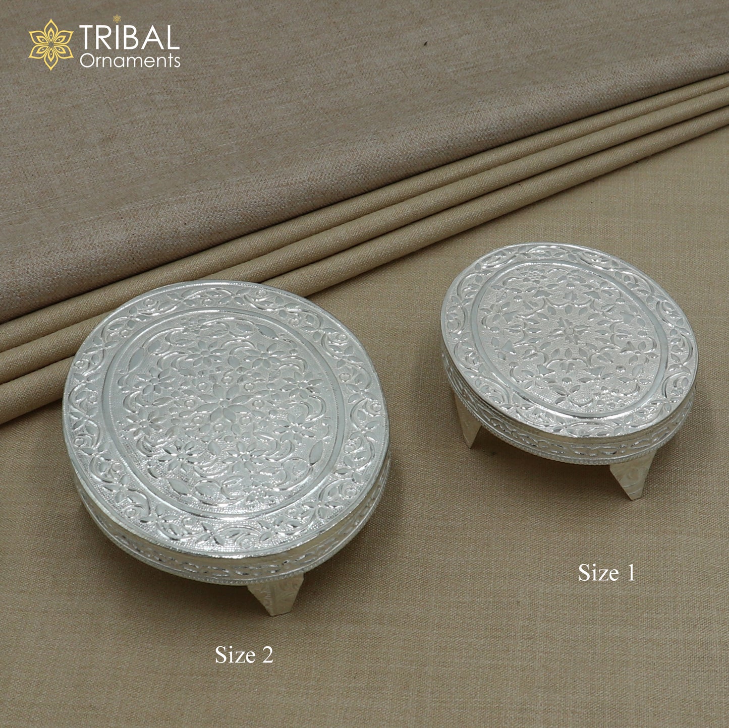 925 Sterling silver Oval shape bazot / chouki pooja utensils su1348 - TRIBAL ORNAMENTS