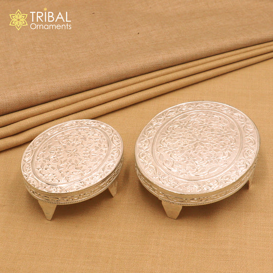 925 Sterling silver Oval shape bazot / chouki pooja utensils su1348 - TRIBAL ORNAMENTS
