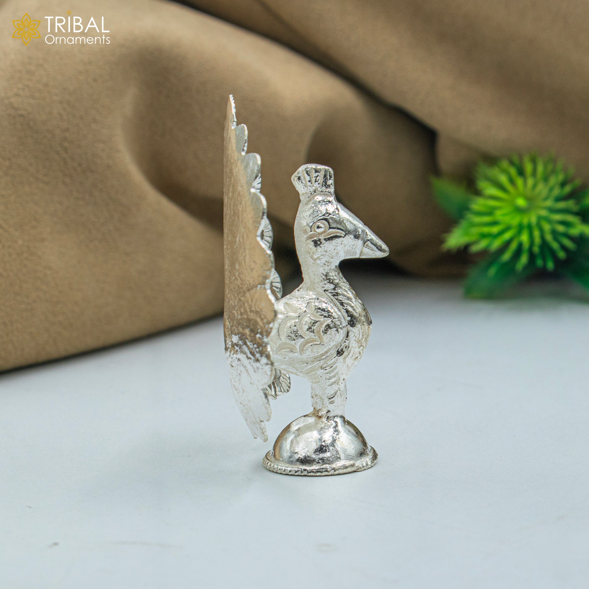 925 sterling silver peacock statue, sculpture home art, figurine art811 - TRIBAL ORNAMENTS