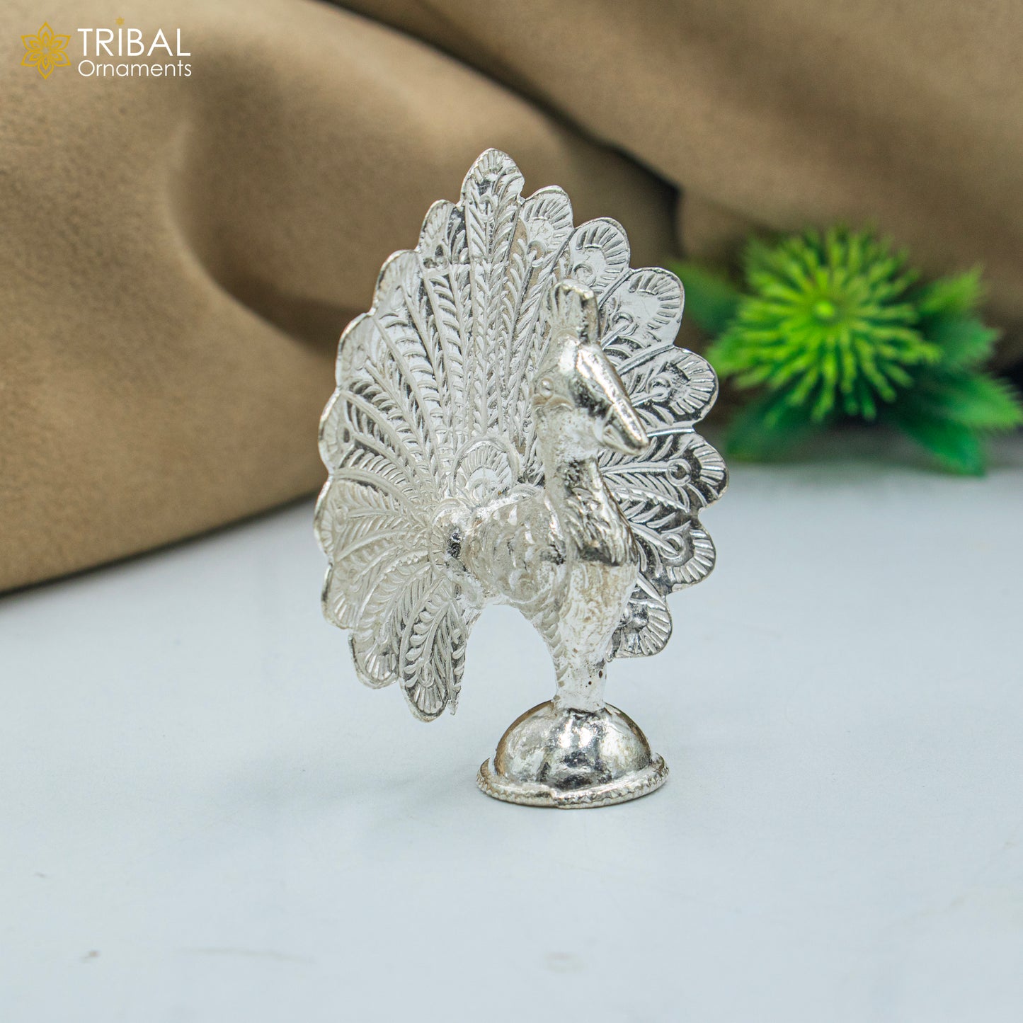 925 sterling silver peacock statue, sculpture home art, figurine art811 - TRIBAL ORNAMENTS
