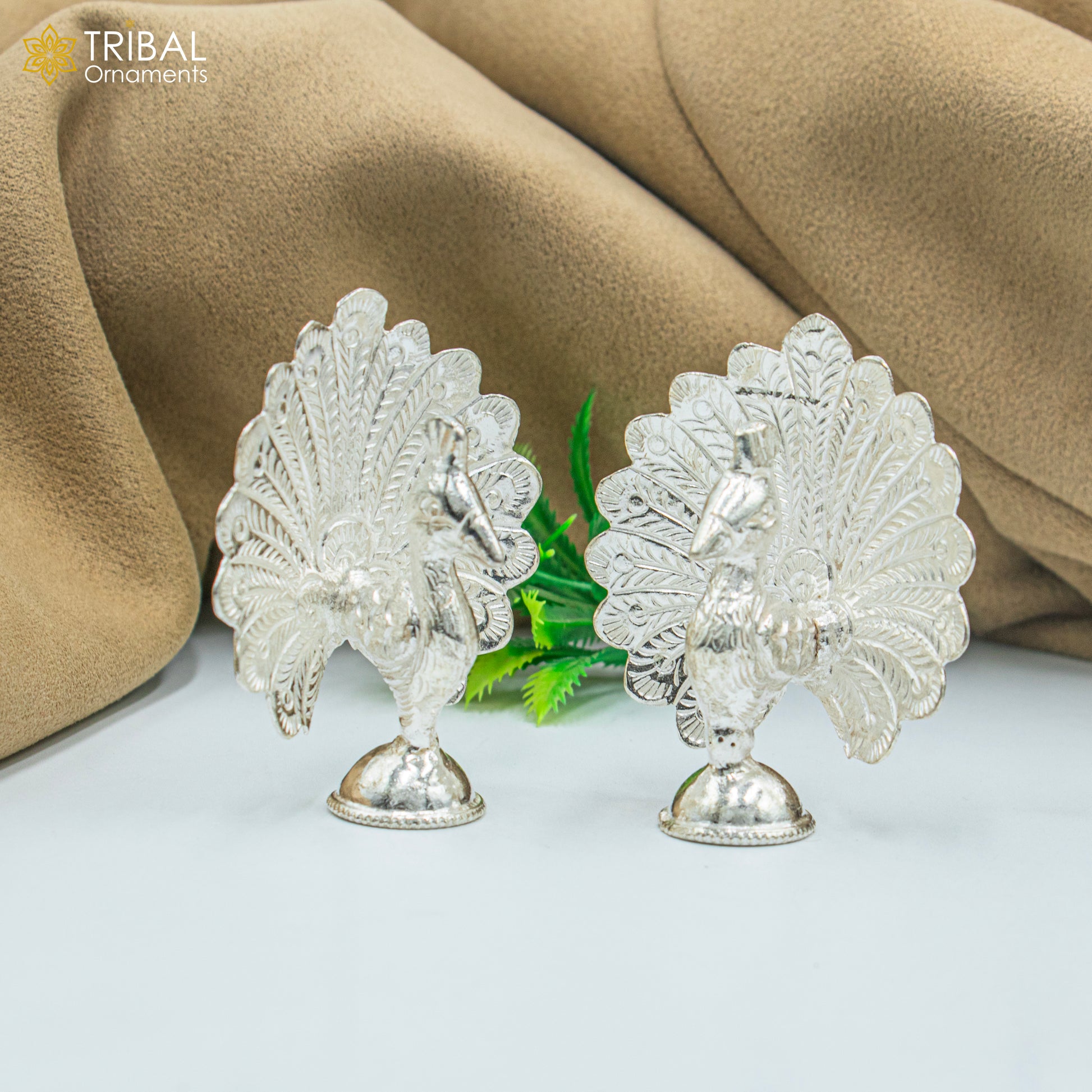 925 sterling silver peacock statue, sculpture home art, figurine art811 - TRIBAL ORNAMENTS