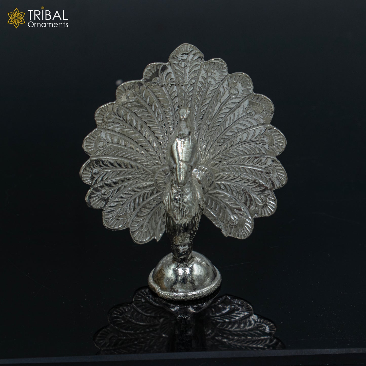 925 sterling silver peacock statue, sculpture home art, figurine art811 - TRIBAL ORNAMENTS