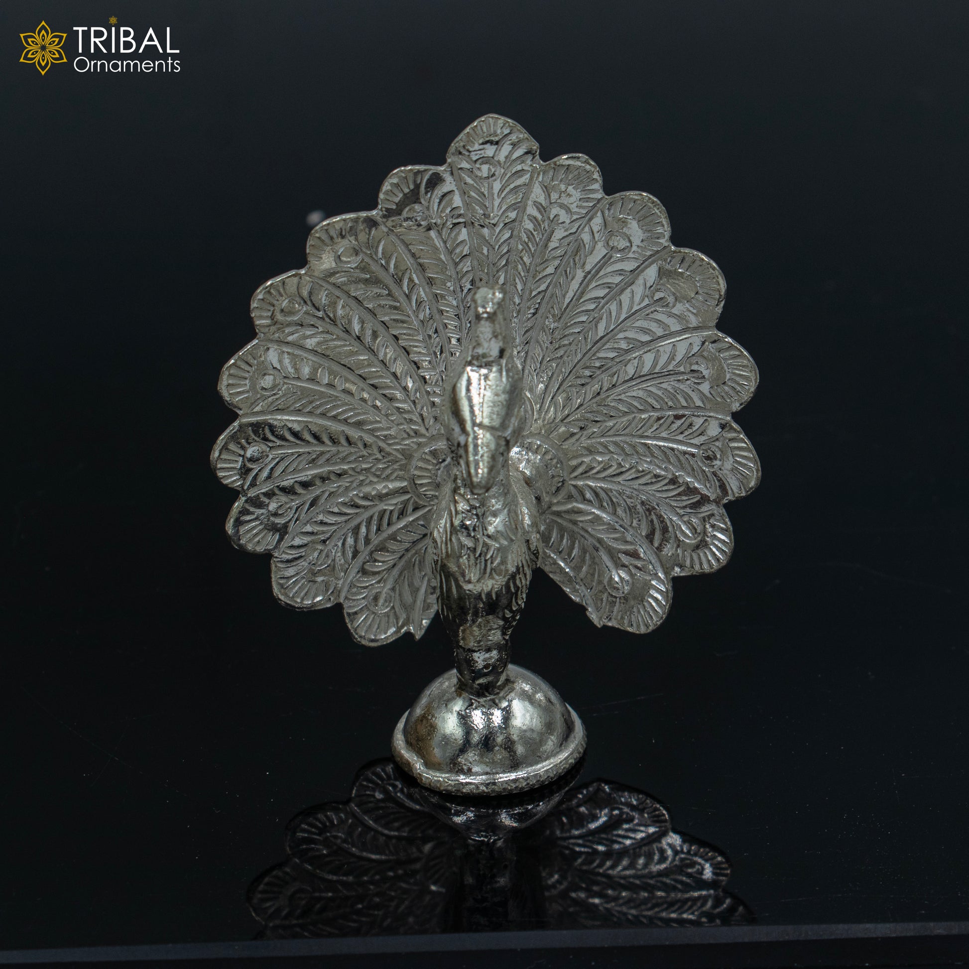 925 sterling silver peacock statue, sculpture home art, figurine art811 - TRIBAL ORNAMENTS