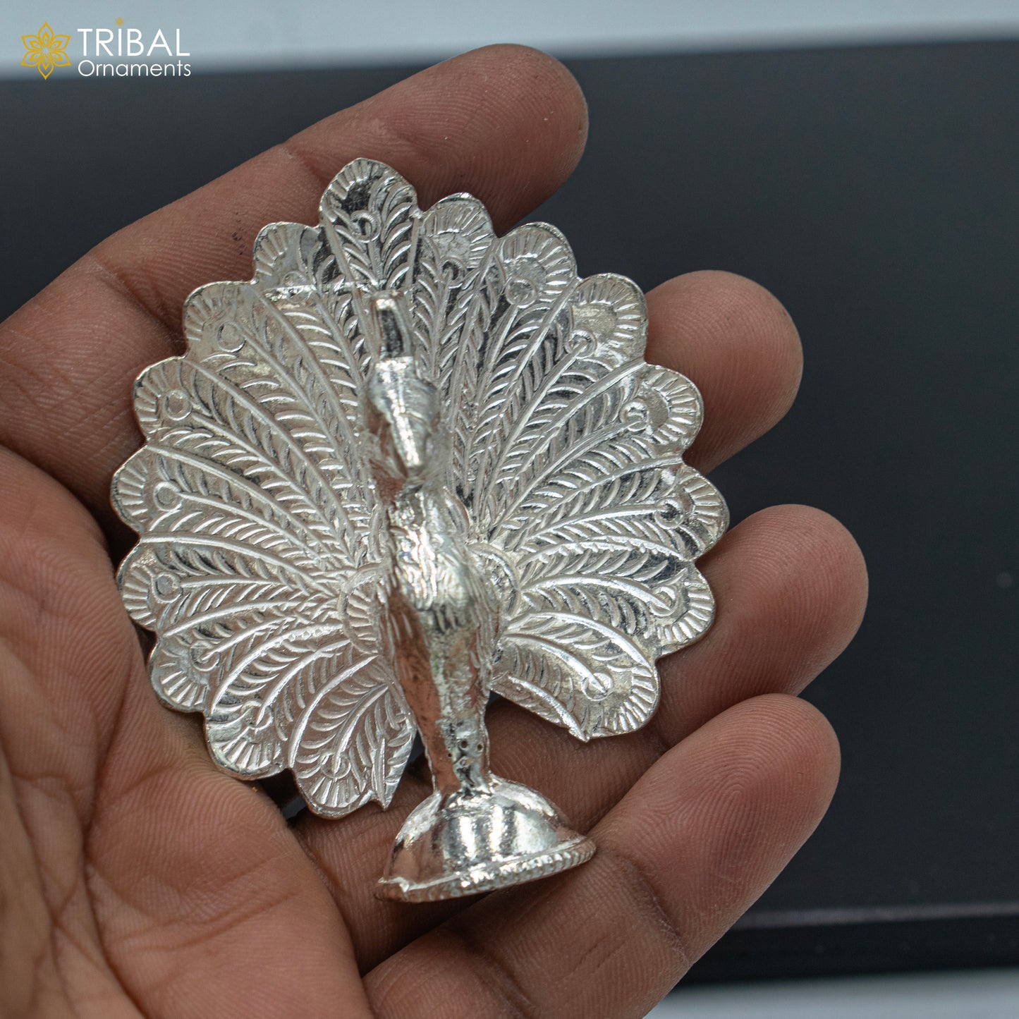 925 sterling silver peacock statue, sculpture home art, figurine art811 - TRIBAL ORNAMENTS