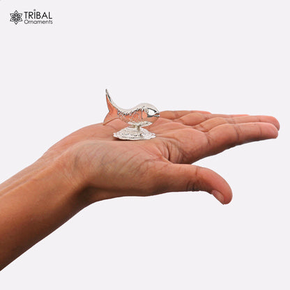 925 sterling silver fish representing Lord Vishnu's Matsya avatar, used as a silver puja fish for prosperity and good luck.