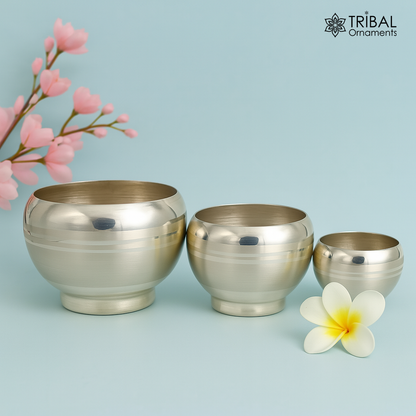 999 fine silver handmade baby food bowl, all sizes silver bowl vessel, silver baby food dining set, silver utensils gifting article sv146 - TRIBAL ORNAMENTS