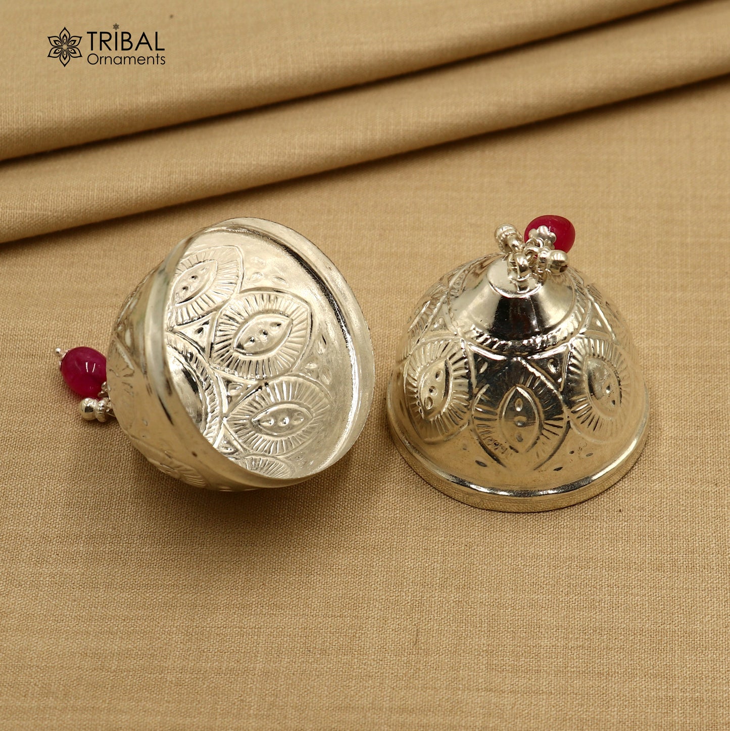 925 sterling silver gorgeous design coconut for puja or worshipping, Silver nariyal su1377 - TRIBAL ORNAMENTS