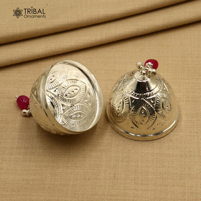 925 sterling silver gorgeous design coconut for puja or worshipping, Silver nariyal su1377 - TRIBAL ORNAMENTS