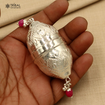925 sterling silver gorgeous design coconut for puja or worshipping, Silver nariyal su1377 - TRIBAL ORNAMENTS