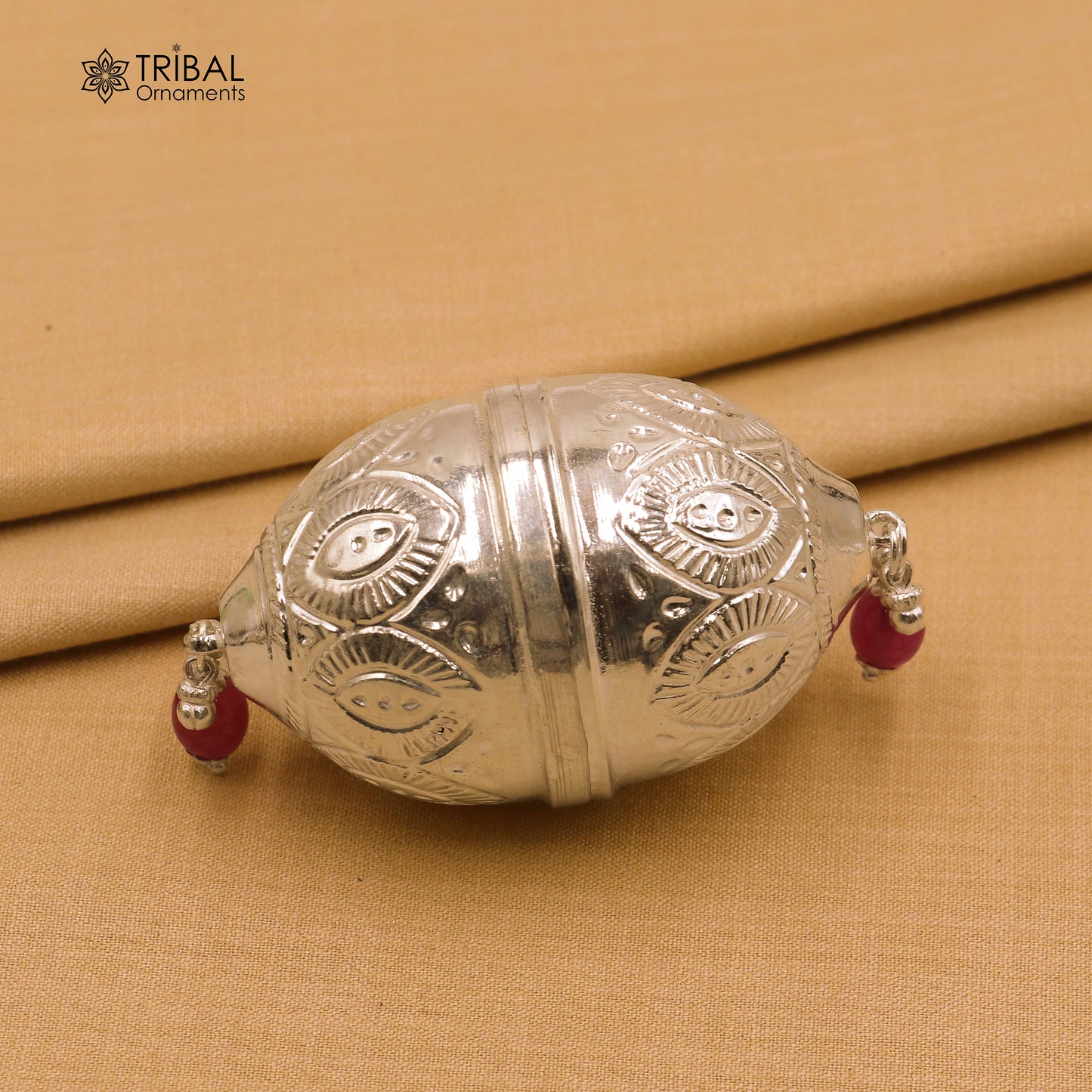 925 sterling silver gorgeous design coconut for puja or worshipping, Silver nariyal su1377 - TRIBAL ORNAMENTS
