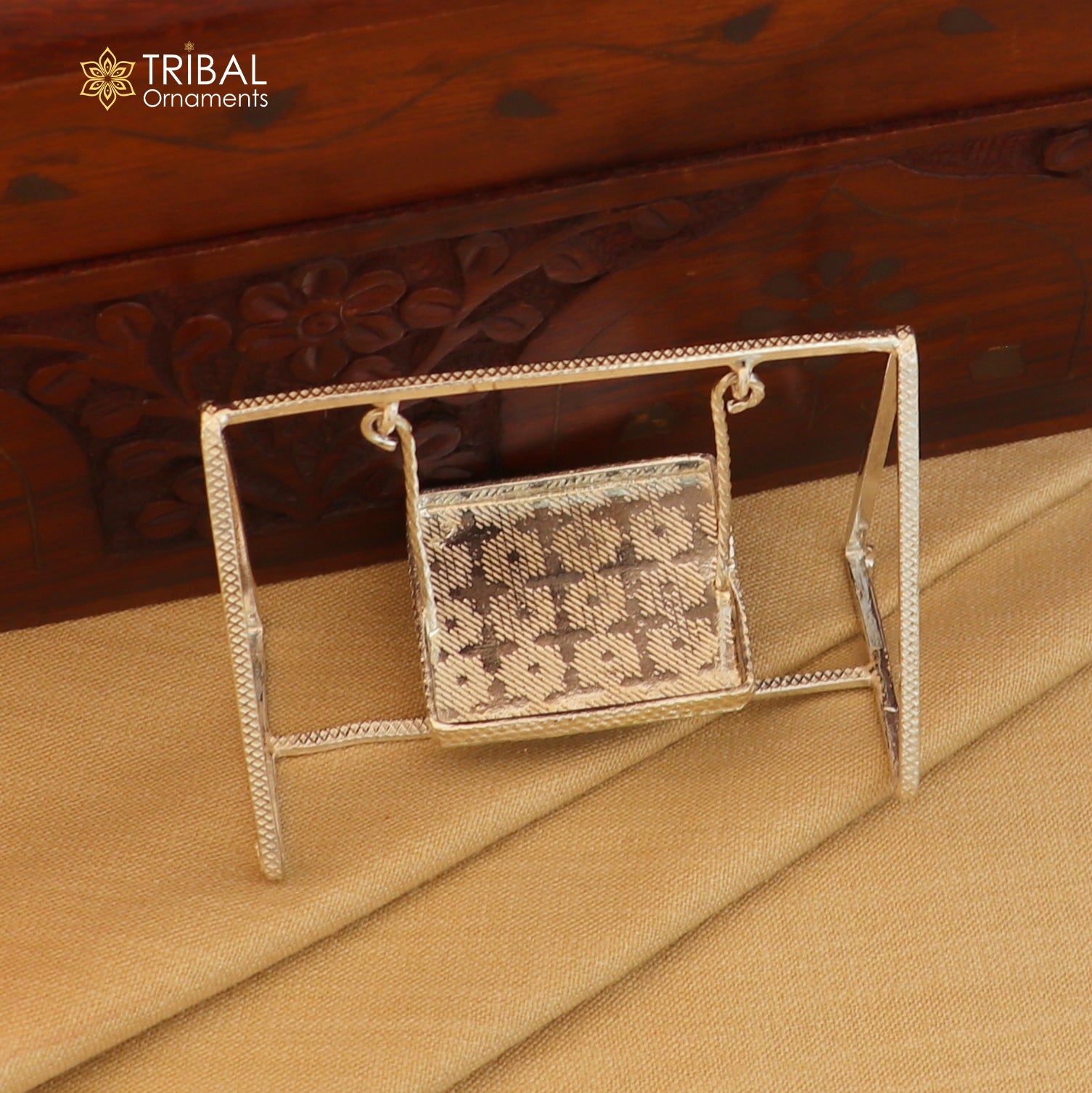 925Sterling silver Bal Gopala jhula, little Krishna swing, child Krishna palana, silver art su1367 - TRIBAL ORNAMENTS