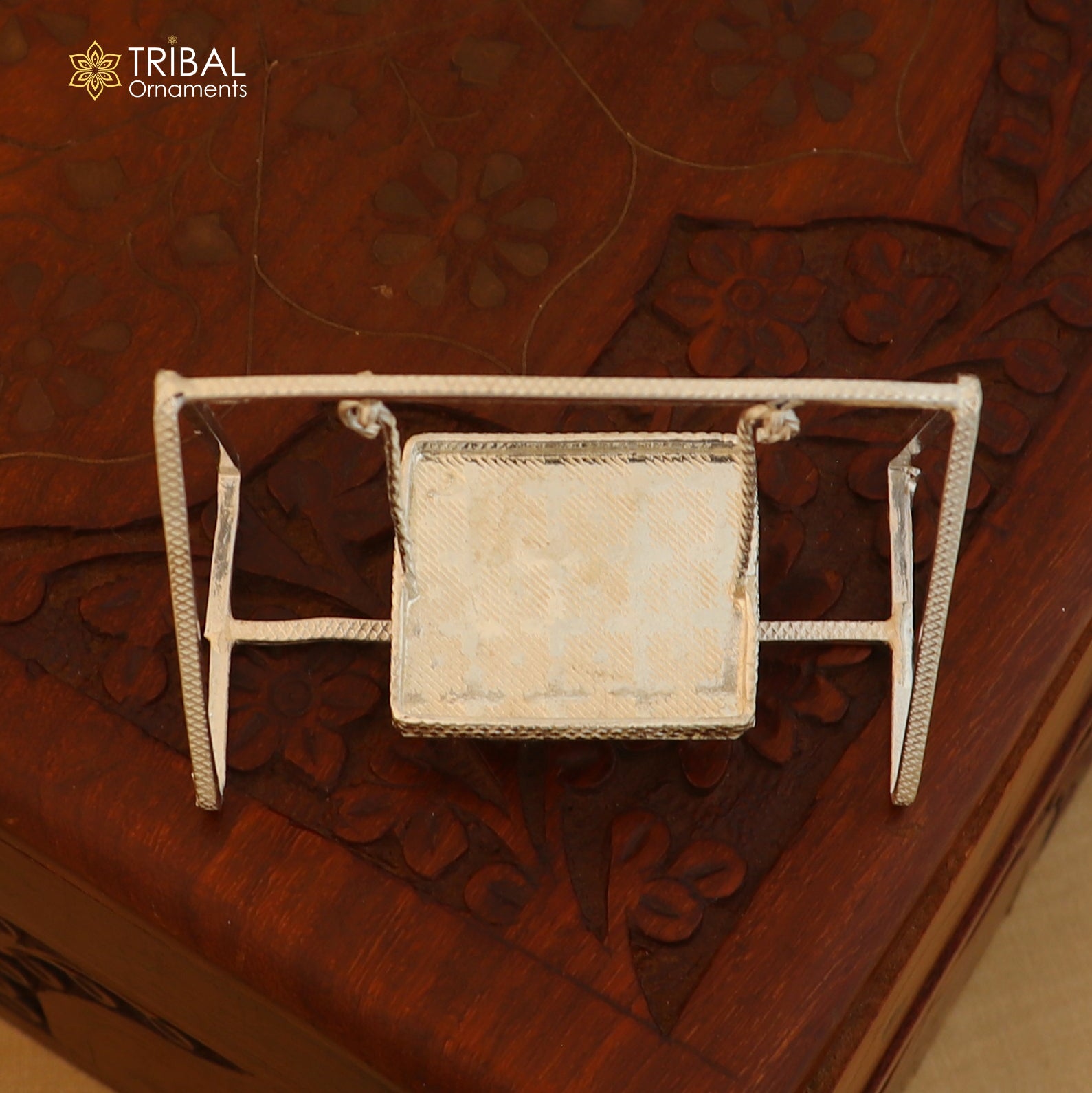 925Sterling silver Bal Gopala jhula, little Krishna swing, child Krishna palana, silver art su1367 - TRIBAL ORNAMENTS