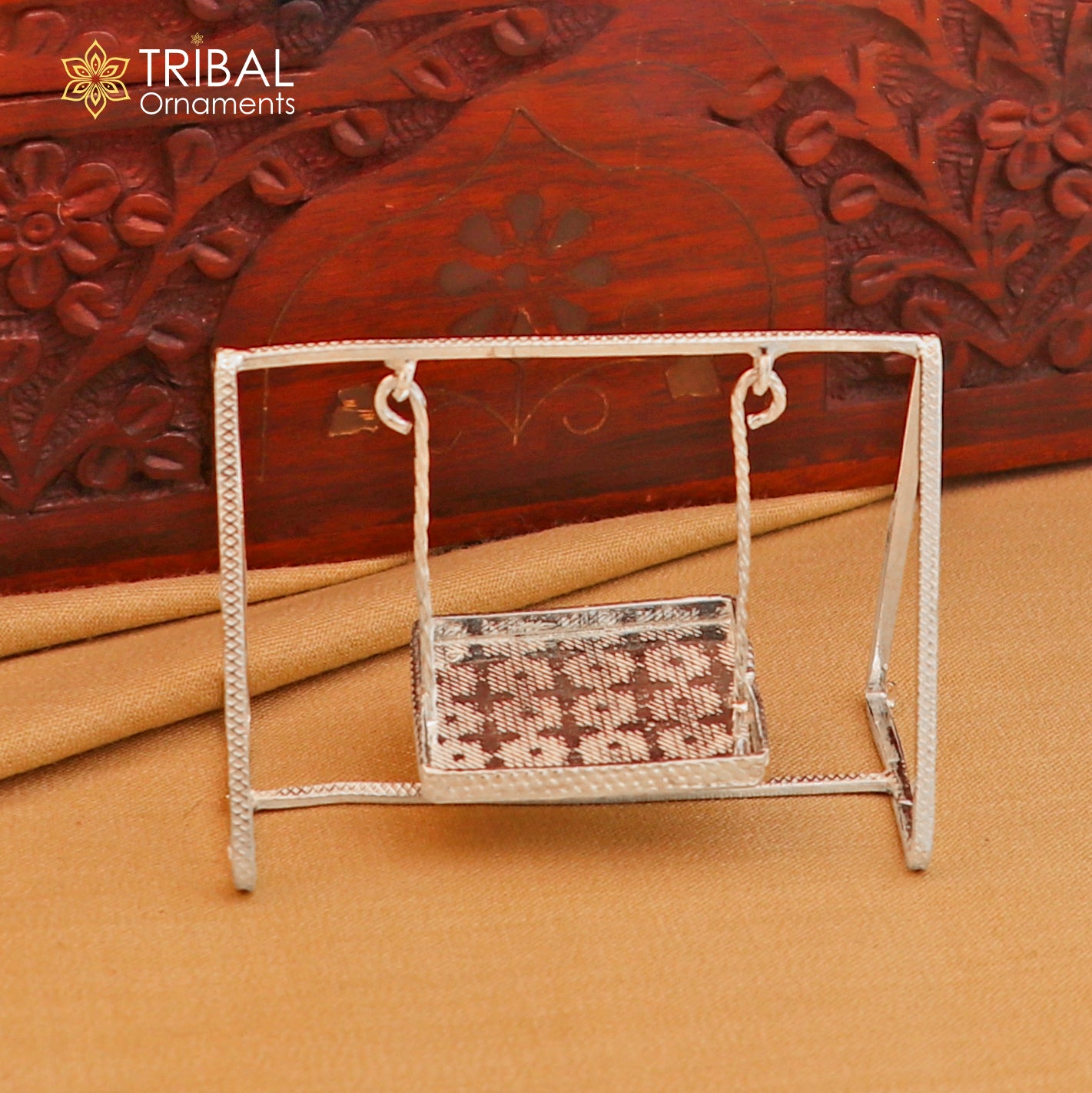 925Sterling silver Bal Gopala jhula, little Krishna swing, child Krishna palana, silver art su1367 - TRIBAL ORNAMENTS