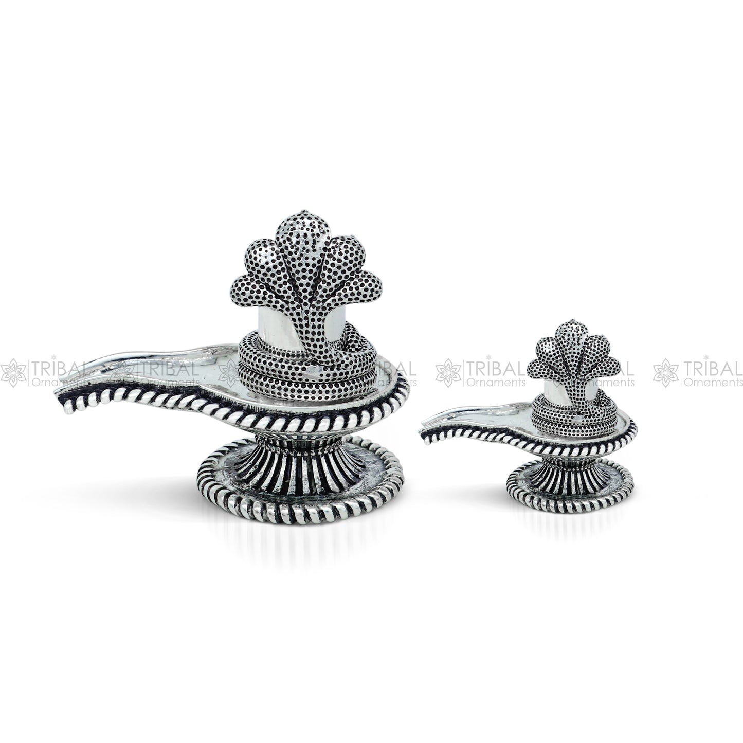 925 sterling silver lord Shiva lingam Divine Shiva lingam at home temple art790 - TRIBAL ORNAMENTS