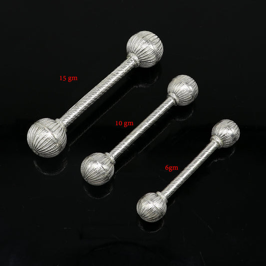 Sterling silver new born baby gifting bells toy, baby Krishna gifting toy, silver whistle, silver Ghungru/ jingling  su1139