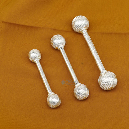 Sterling silver new born baby gifting bells toy, baby Krishna gifting toy, silver whistle, silver Ghungru/ jingling  su1139