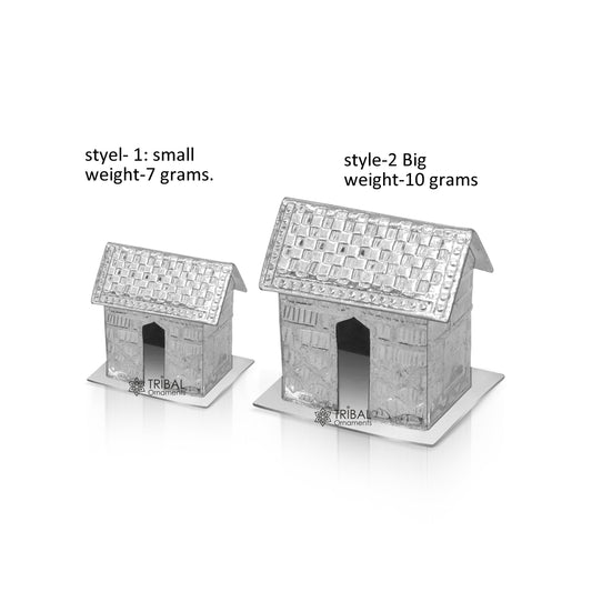 925 sterling silver small hut or home toy for crawling Krishna/ laddu Gopala gift  su1299 - TRIBAL ORNAMENTS