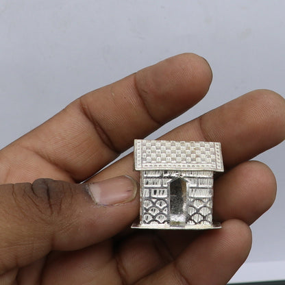 925 sterling silver small hut or home toy for crawling Krishna/ laddu Gopala gift  su1299 - TRIBAL ORNAMENTS