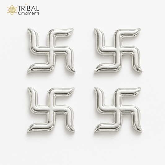 925 sterling silver swastika diwali pooja set su1325 - TRIBAL ORNAMENTS