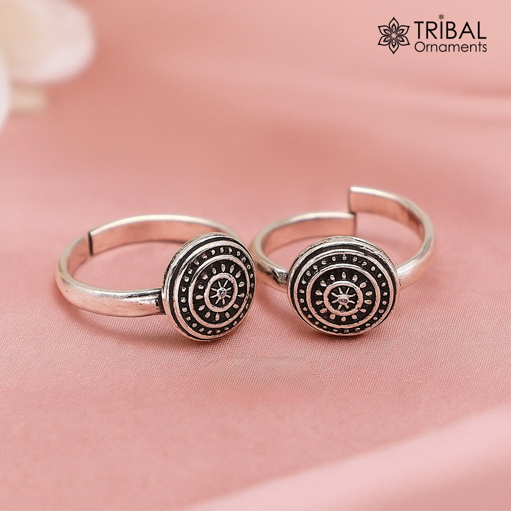 925 sterling silver brides gifting solid adjustable toe ring, best wedding gift or daily use ethnic tribal jewelry ytr60 - TRIBAL ORNAMENTS