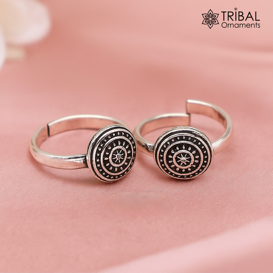 925 sterling silver brides gifting solid adjustable toe ring, best wedding gift or daily use ethnic tribal jewelry ytr60 - TRIBAL ORNAMENTS