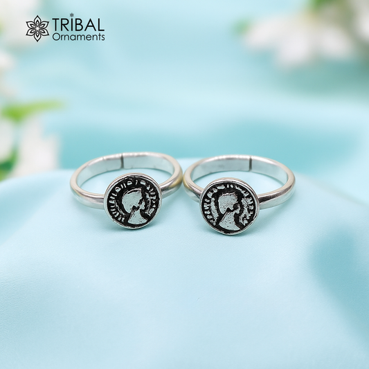 925 sterling silver brides gifting solid adjustable toe ring, best wedding gift or daily use ethnic tribal jewelry ytr61 - TRIBAL ORNAMENTS