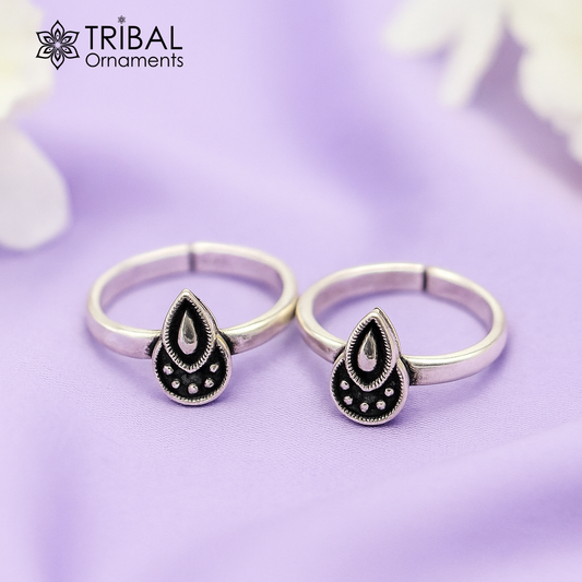 925 sterling silver handmade unique classical design vintage tribal ethnic toe ring best brides gifting jewelry ytr70 - TRIBAL ORNAMENTS