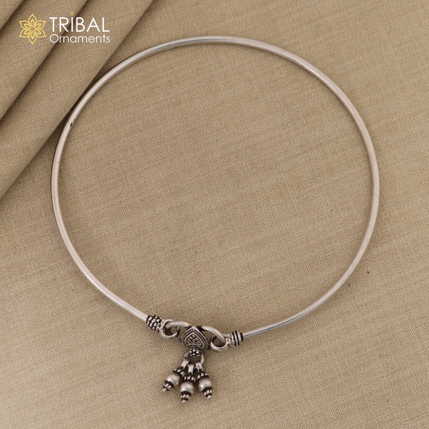 925 sterling silver plain shiny design customized foot bracelet ankle kada pretty hanging drops belly dance jewelry nsfk40 - TRIBAL ORNAMENTS