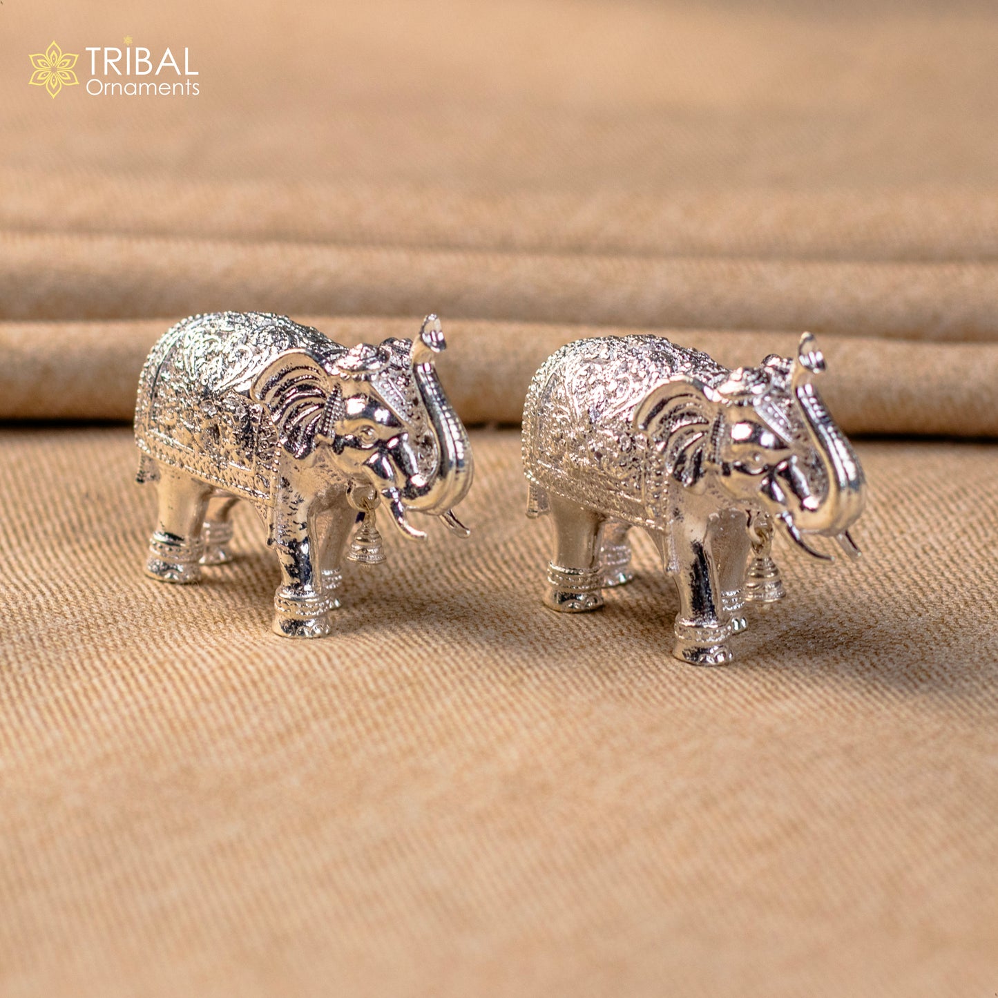 925 Sterling silver Divine Elephant statues, puja articles figurines, best silver article for your homes wealth and prosperity art569 - TRIBAL ORNAMENTS