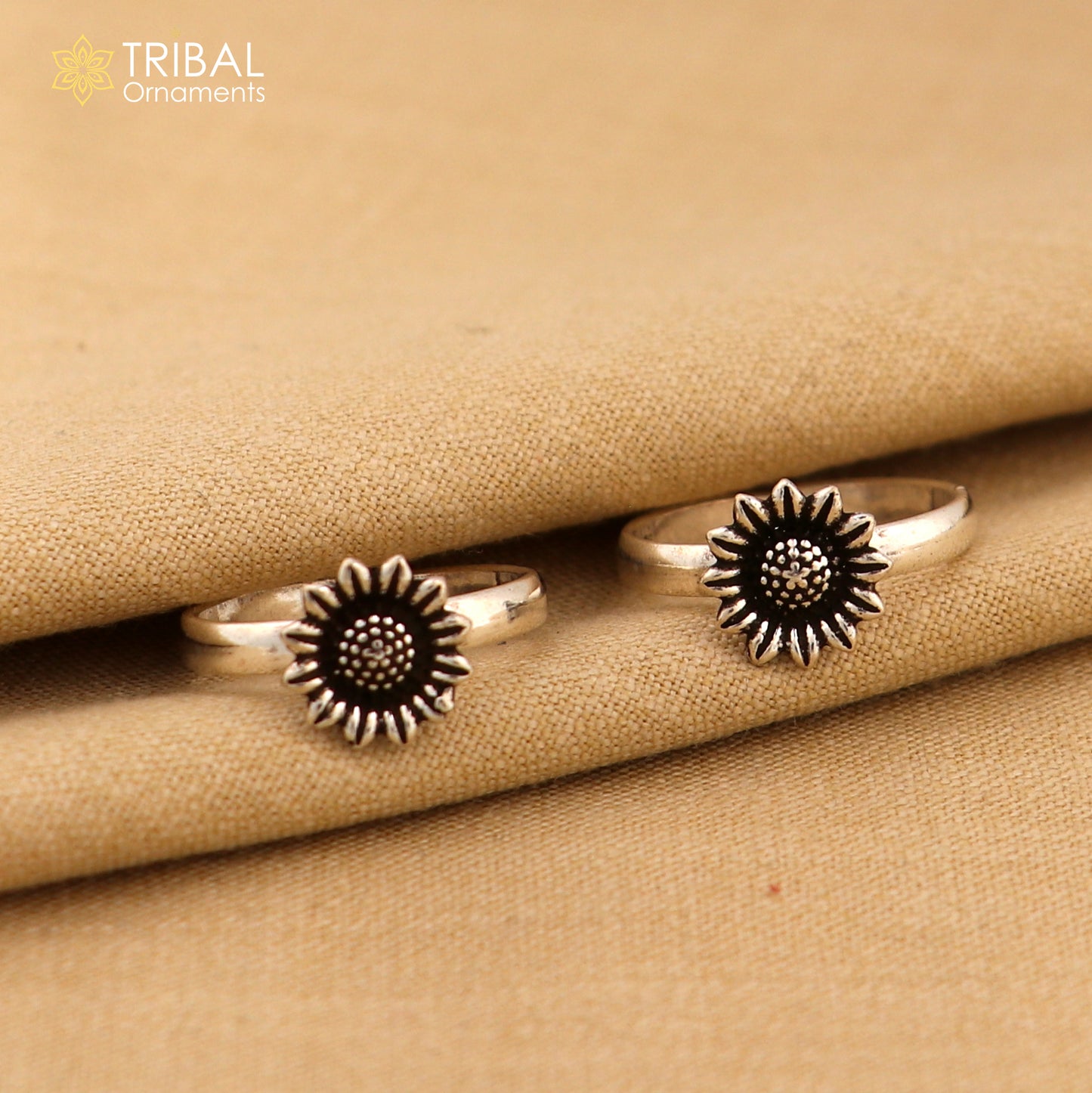 925 sterling silver elegant floral design handmade toe ring, toe band stylish modern women's brides jewelry, india traditional jewelry ytr43 - TRIBAL ORNAMENTS