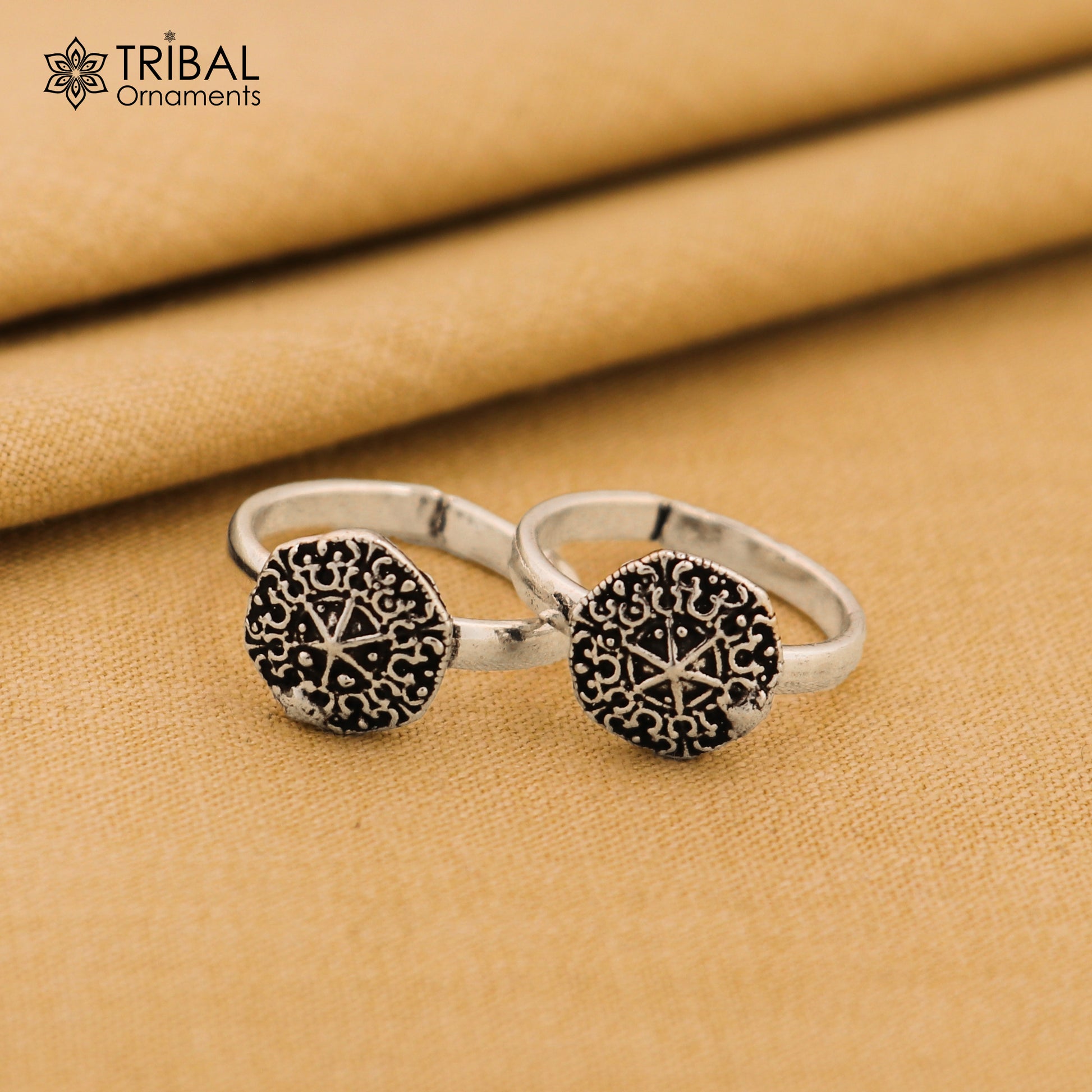 925 sterling silver elegant floral design handmade toe ring, toe band stylish modern women's brides jewelry, india traditional jewelry ytr45 - TRIBAL ORNAMENTS