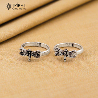 925 sterling silver handmade fabulous butterfly design toe ring band tribal belly dance vintage style ethnic jewelry ytr39 - TRIBAL ORNAMENTS