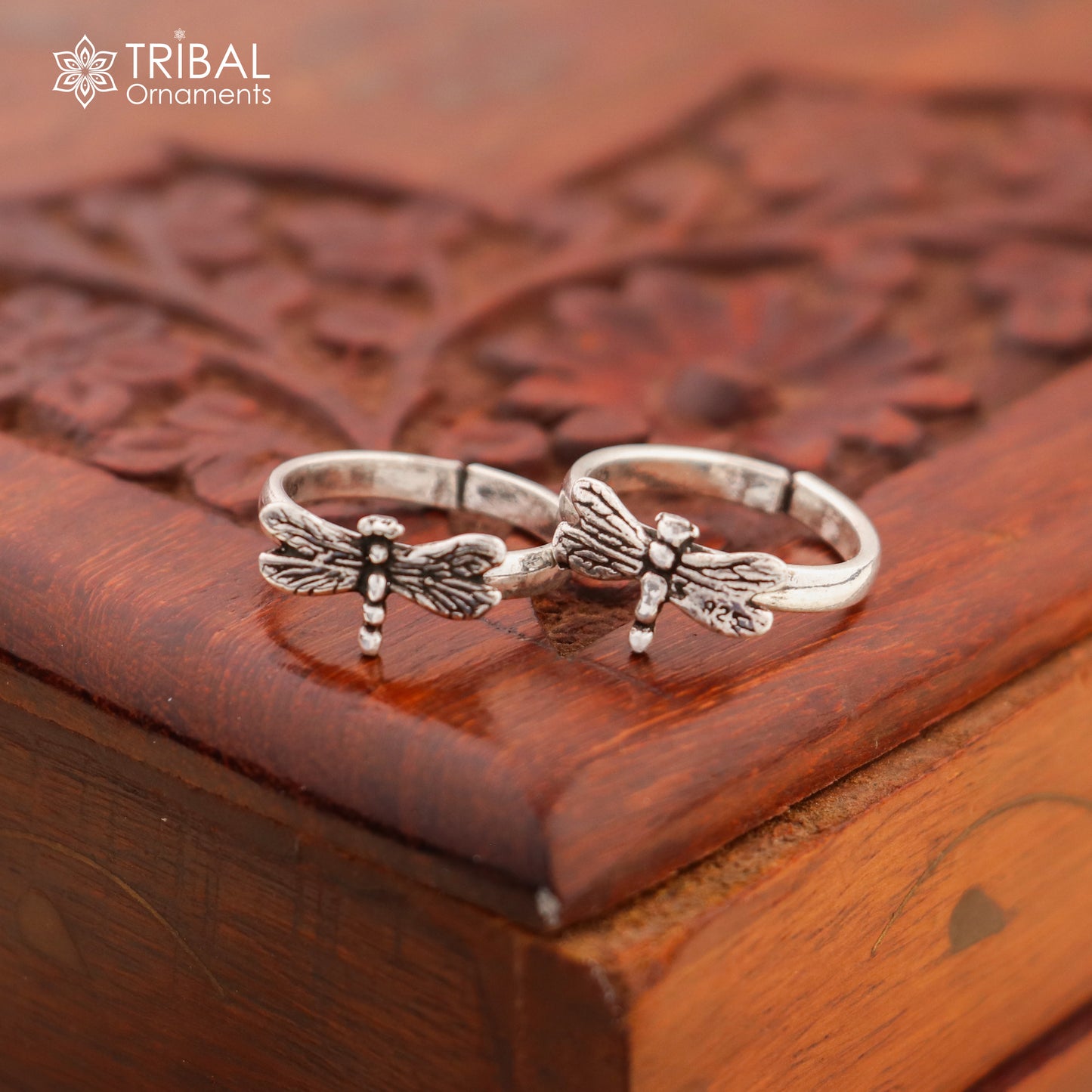 925 sterling silver handmade fabulous butterfly design toe ring band tribal belly dance vintage style ethnic jewelry ytr39 - TRIBAL ORNAMENTS