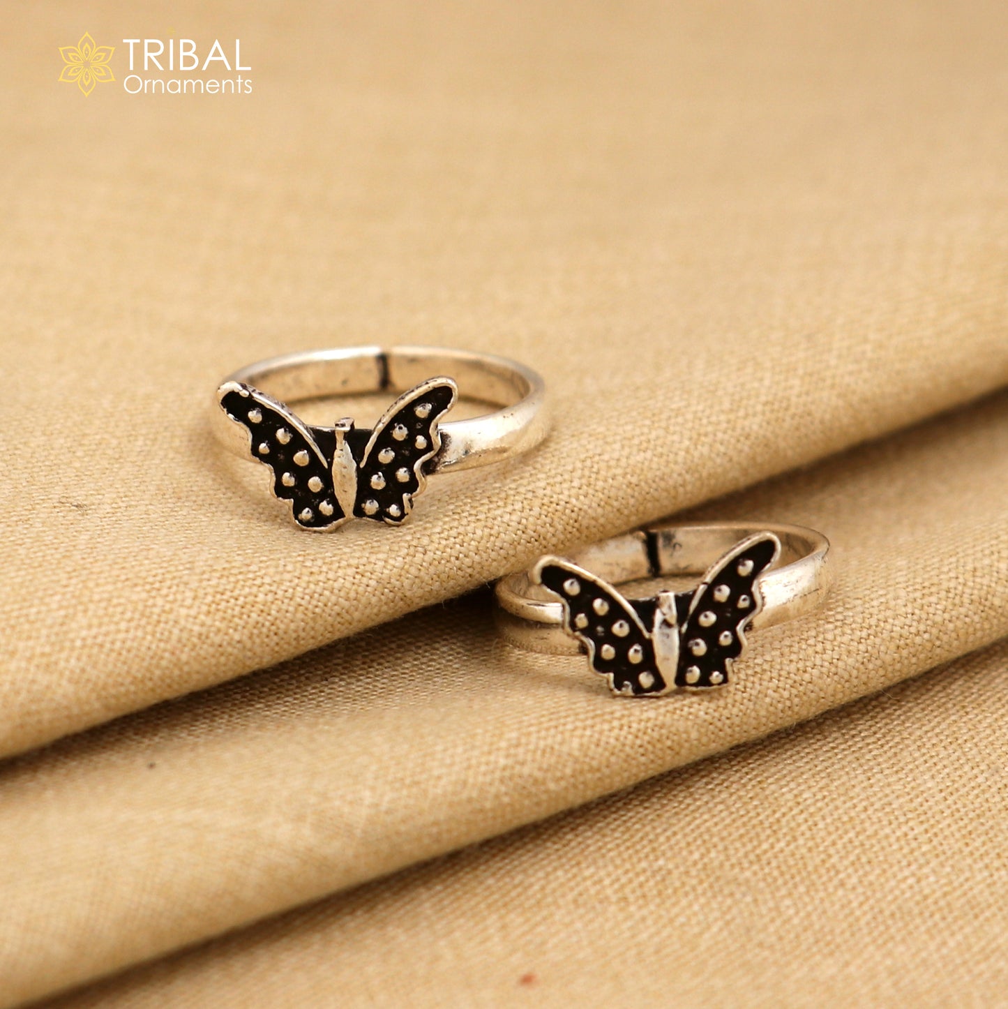 925 sterling silver handmade fabulous butterfly design toe ring band tribal belly dance vintage style ethnic jewelry ytr40 - TRIBAL ORNAMENTS