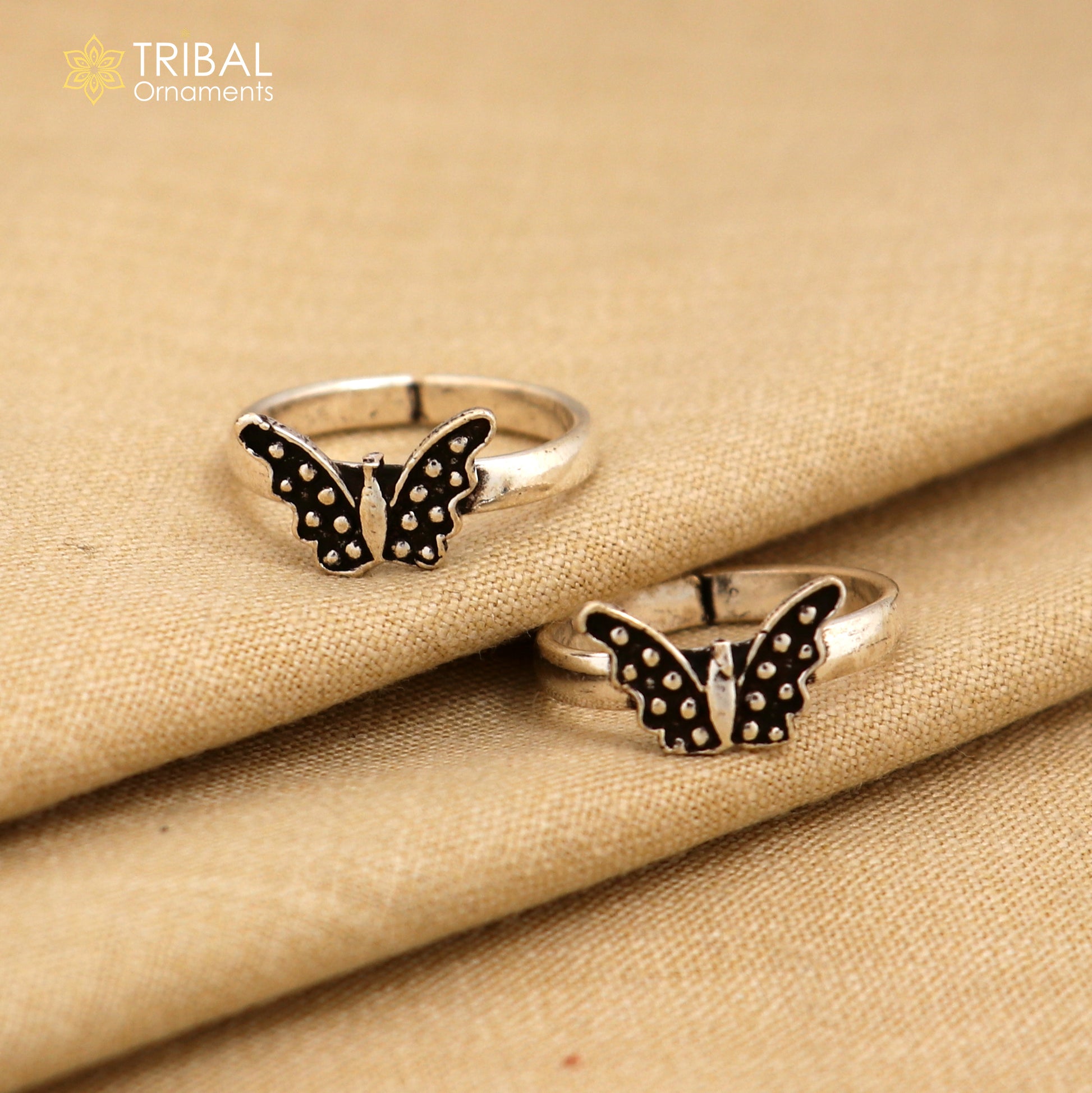 925 sterling silver handmade fabulous butterfly design toe ring band tribal belly dance vintage style ethnic jewelry ytr40 - TRIBAL ORNAMENTS