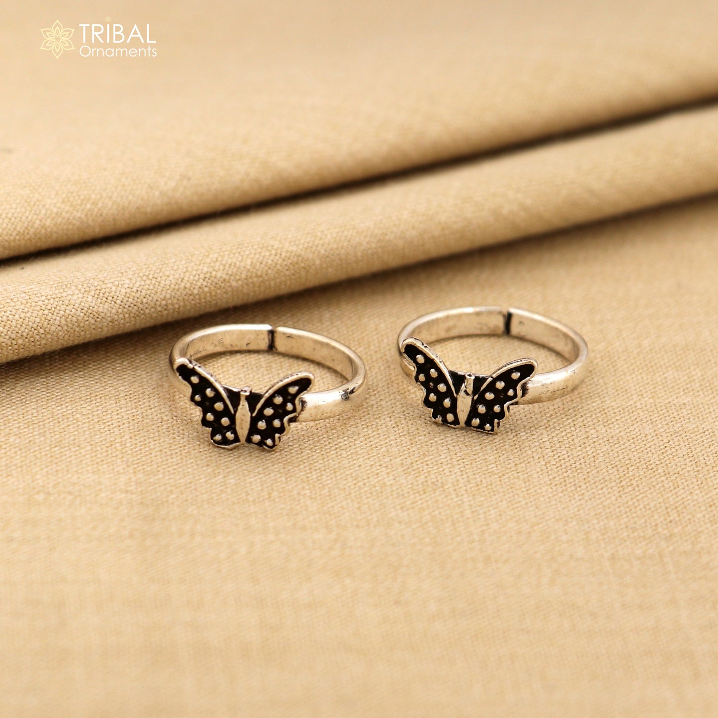925 sterling silver handmade fabulous butterfly design toe ring band tribal belly dance vintage style ethnic jewelry ytr40 - TRIBAL ORNAMENTS