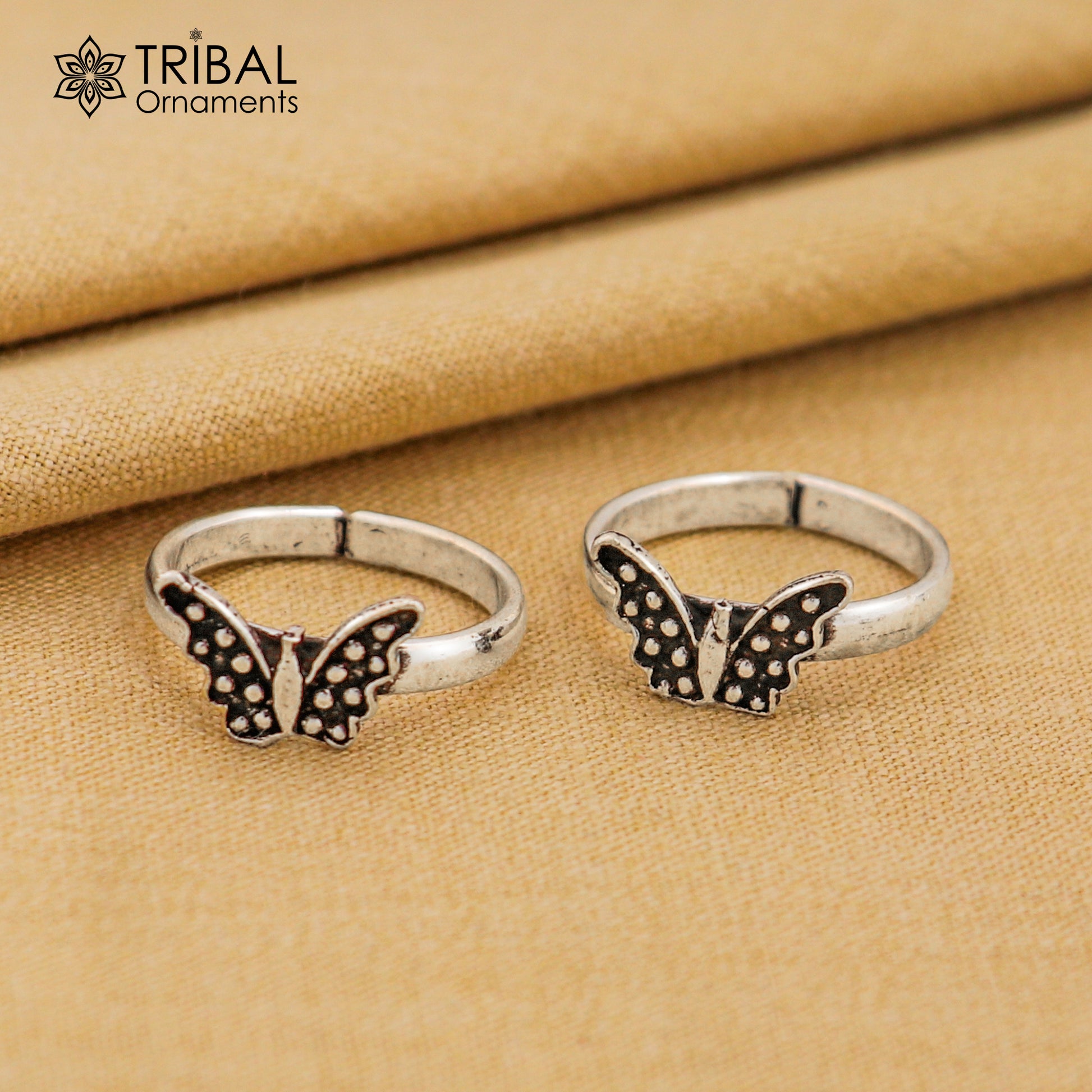 925 sterling silver handmade fabulous butterfly design toe ring band tribal belly dance vintage style ethnic jewelry ytr40 - TRIBAL ORNAMENTS